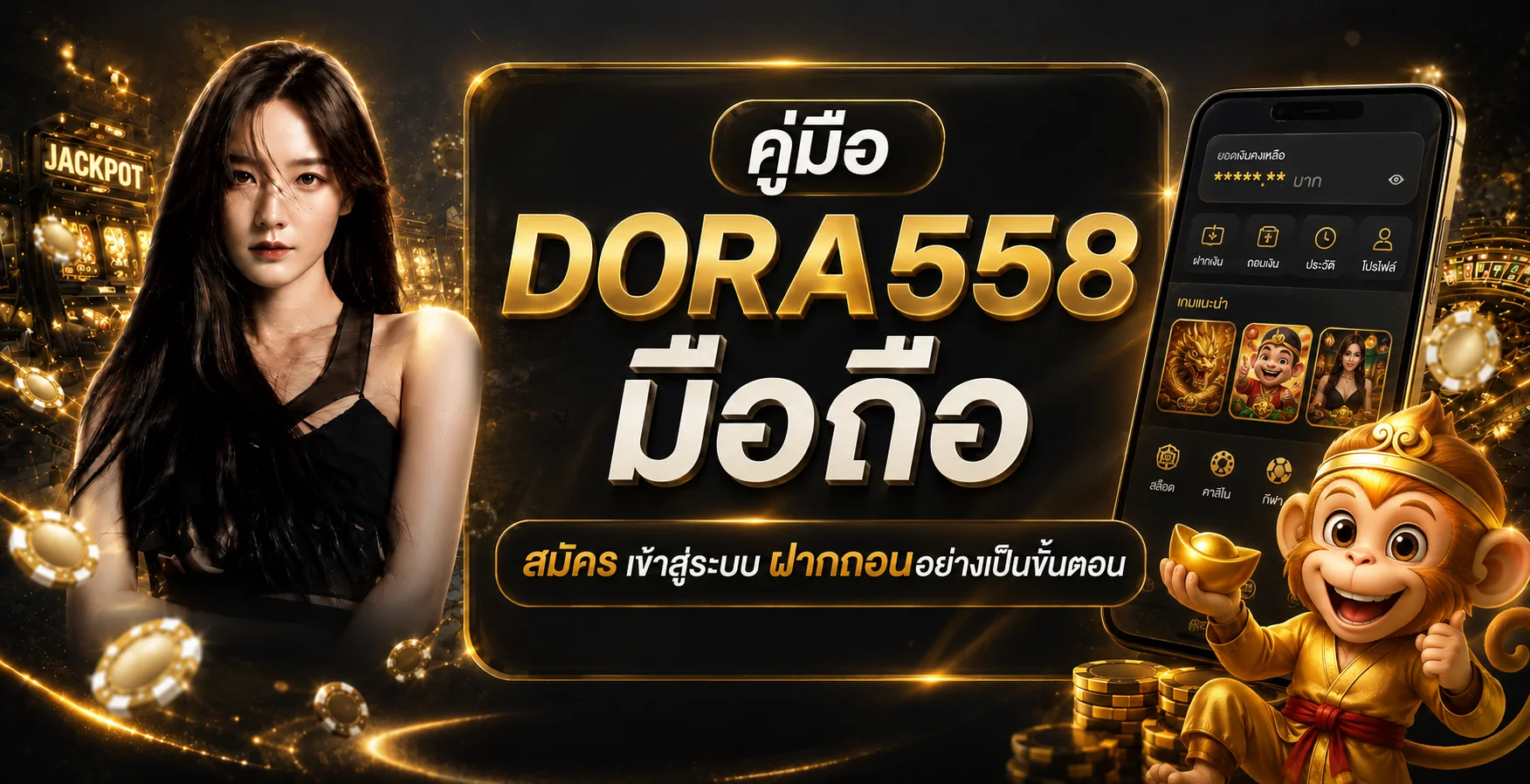 DORA558 มือถือ คู่มือสมัคร เข้าสู่ระบบ ฝากถอน